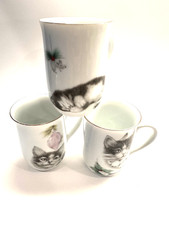 Vintage Otagiri Japanese Porcelain Mugs Set of 3 picture