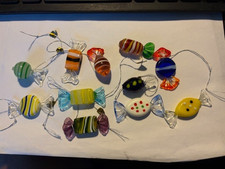 Mixed Lot Vintage Murano Style Art Glass Wrapped Candies + picture