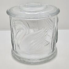 VINTAGE GLORIA VANDERBILT TELAFLORA GLASS SWAN COVERED JAR picture