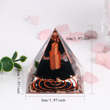 Handmade Orgonite Pyramid Orgone Obsidian Gravel Copper Wire Healing Crystal USA picture