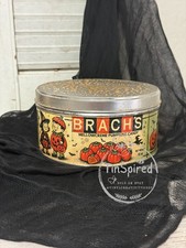 Vintage Inspired Halloween Tin Primitive Pumpkin Candy Rustic Farmhouse Fall picture