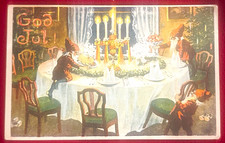 Antique Vtg Jenny Nystrom Posted Swedish God Jul Christmas Tomte early 1900’s picture