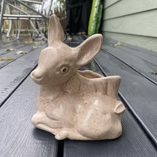 Vintage Mccoy Pottery Deer Fawn Planter Tan 6 Inches picture