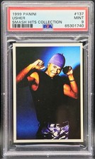 Usher RC 1999 Panini Smash Hits Collection #137  Rookie PSA 9 Mint picture