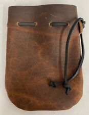 Small Black Powder WAXED BISON LEATHER Muzzleloader Ball/Shot bag US MADE picture