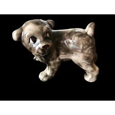 Vintage Brown White Puppy Dog Figurine Porcelain 2.5 x 3.5