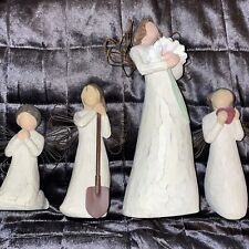 Willow Tree Figures  Lot Of 4 Angel Of The Garden, Prayer, Love (8 In) &Heart picture