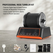 KFFKFF Rock Tumbler Kit 2 lbs Stone Polishing Set 4 Speeds picture