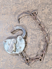 ANTIQUE 1920's ADLAKE Union Padlock C&NW Railroad picture