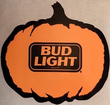 Budweiser 1991 Bud Light Vintage Halloween Pumpkin Logo Beer Sticker Decal New picture