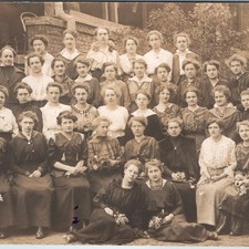 c1910s Large Group Gibson Girls RPPC Postcard Edwardian Fashion Gowns Flowers picture