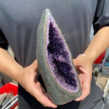 3.4lb Natural amethyst geode quartz crystal cluster Cathedrals specimen Healing picture