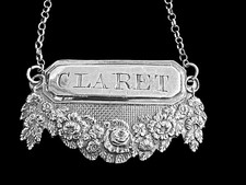 Antique Sterling Silver Claret Decanter Label 1839 Birmingham Thomas Freeman picture