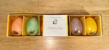 Williams Sonoma Ducceschi Italy Set of 6 Hand Carved Alabaster Eggs New in Box picture