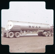 sl06  Original slide 1960's Truck Gasoline Ruan Tanker sepia 202a picture