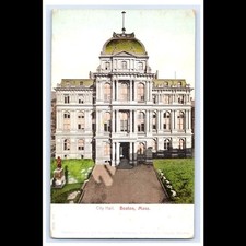 New England News Co Postcard Colored Vintage City Hall Boston MA Collectible picture