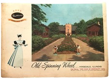 Vintage Ephemera 1957 OLD SPINNING WHEEL FRED HARVEY MENU Hinsdale Illinois-RARE picture