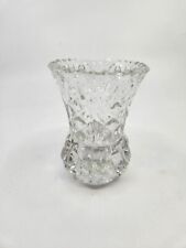 Heavy Pressed Glass Vase Diamond Cut 4