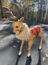 4FT Musical Holiday Living Animated Reindeer Yard Display Blow Mold Tested XMAS picture