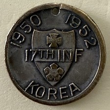 Army 17th Infantry 1950 1952 Korea Challenge Coin Buffalo Bill Quinn Authentic picture