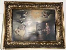 Antique 18thC Italian Madonna, St Gabrielle, Holy Spirit Religious Oil Painting picture