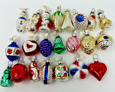 Christmas Assorted 22 Glass Mini Feathered Tree Ornaments Germany picture