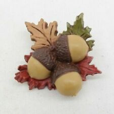 Vintage Hallmark Oak Leaf Acorn Autumn Lapel Pin  TF picture