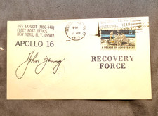 Apollo 16 Recovery Cover USS Exploit Signed John Young Moonwalker 1972 picture