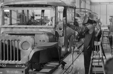 Jeep assembly line at a factory in Manila in Philippines 1977 Old Photo picture