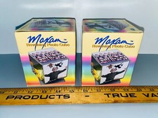 Vintage Revolving Acrylic Photo Cube Radio Desktop Maxam Battery Powered New Box picture