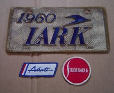 Vintage 1960 Lark Studebaker Licence Plate Plaque Avanti W/2 Studebaker Patches picture