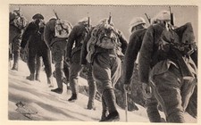 1930-40s PC French Alpine Troops Climbing Mountain Original Postcard picture