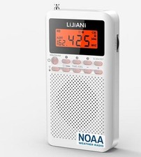 Pocket Weather Radio NOAA/AM/FM Emergency Portable Transistor - Ivory white picture
