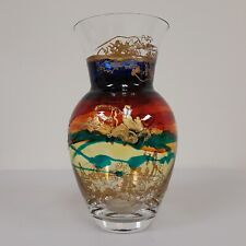 Exotic Studio Art Glass Vase Micro Drizzled Gold Accents picture