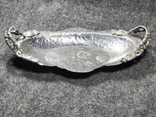 Rodney Kent Mid-Century Hammered Aluminum #404 Tulip Design Tray Platter picture
