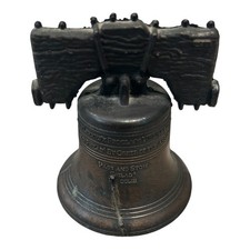 VINTAGE Miniature Liberty Bell PASS and STOW Metal Bronze picture