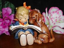 PROUD MOMENTS #800 HUMMEL FIGURE Reading Story Sharing With Dachshund Tmk 8 picture