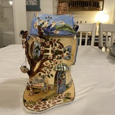 VTG Blue Sky Clayworks Heather Goldmine Cherry Tree Inn With Base - Read picture