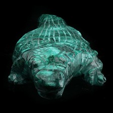 Large Hand‑Carved Genuine Malachite Alligator Sculpture from the DRC picture