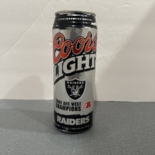 Vintage Coors Light Raiders 2001 AFC Champions  24 Oz Beer Can completely empty  picture