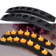 7 in 1 Arch Tea Candle Holder, Black Wooden Bridge Stand, picture