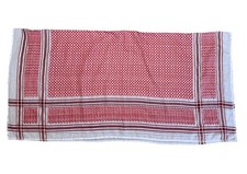 Large Vintage Textile Scarf Fabric Pattern Red Thin Wrap Blanket Tablecloth picture