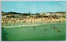 ME, Old Orchard Beach, Sunbathers, Waves, Aerial View, Vintage Postcard picture