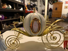 Disney Cinderella Fine Porcelain Coach Carriage Figurine Set w/ 2 Candle Holders picture