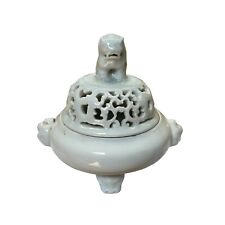 Chinese Ru Ware Light Celadon Porcelain Ding Incense Burner Display ws2304 picture