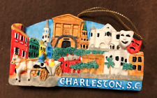 Vtg Charleston South Carolina Colorful 3D Christmas Ornament historic monuments picture
