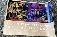 Vtg. PHILLIPS 66 Petroleum 75th Anniversary Motor Oil Poster / Sign picture