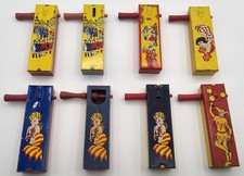 8 Antique 1920's-1930's Kirchof Tin Lithograph Crank Ratchet Noisemakers Lot picture