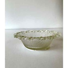 Vintage Ishizuka Japan Aderia Bubble Glass Lace Edged Bowl picture