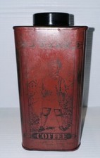 Antique Knickerbocker Mills Coffee Tin William J Stitt & Co NY w/ Lid/ Red/BLK picture